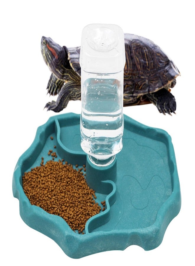 LinaLife Terrarium Bowls Reptile Water Dish Tortoise Water Bowl Reptile Feeding Dish Refilling Reptile Turtle Food Water Automatic Feeders Waterer Dispenser Bottle Feeding Dish for Lizard Chameleon - Image 1